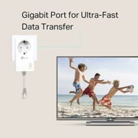 TP-Link CPL 1000Mbps avec 1 Port Gigabit et Prise Intégrée Type F, Boitier CPL Kit de 2 – Image 3